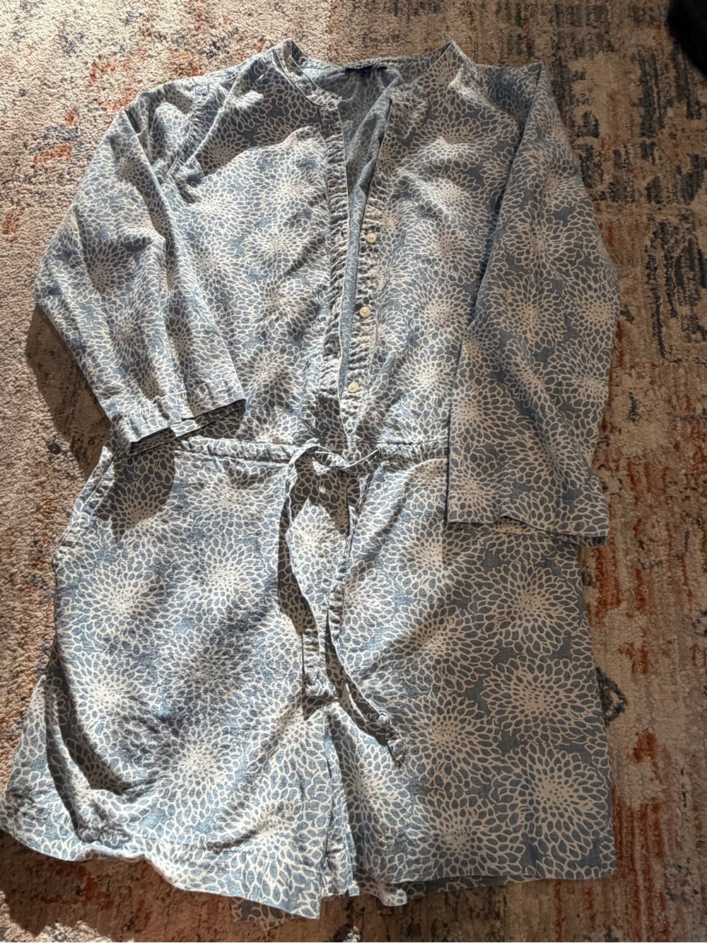 J. Crew Mercantile Blue and White Printed Shirt